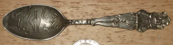 Ostrich Farm Jacksonville, Fla souvenir spoon front side.webp