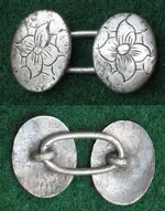 Colonial Silver Flower Design Cufflinks.webp