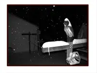 owl decoy in the snow.webp