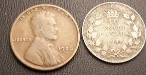 1926-S Cent & 1935 Canadian Dime.webp