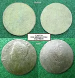 THREE1736-60 Irish KGII Halfpenny Bef n Aft.webp