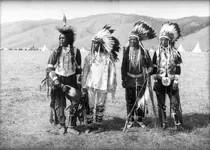 L-R John Evans, Michael Kiser, Patrick Finley, Antoine Finley - Flathead - 1906...webp