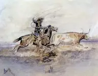 Charles_M_Russell_-_Cowboy_Lassoing_A_Steer_1891_os_9x12 (2).webp