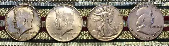 LITE Four Silver Halves Obverse Closeup 27 December 2010.webp