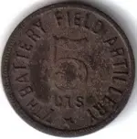 7th Battery Field Artillery 5 cts OBV.webp