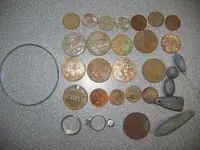 beach finds, 1st Oct, 2006 total $4.80 and rings.webp