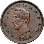 Abraham Lincoln Patriotic War Token 1864.webp
