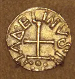 Frankish_gold_Tremissis_issued_by_minter_Madelinus_Dorestad_the_Netherlands_mid_600s_resize.webp