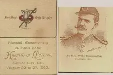 Knights of Pythias Booklet - Kansas City, Missouri - 1892 - 101 on kepi cap.webp