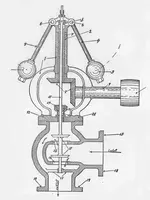 Centrifugal_governor_and_balanced_steam_valve_(New_Catechism_of_the_Steam_Engine,_1904).webp