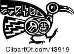 13919-Mayan-Or-Aztec-Bird-Design-In-Black-And-White-Clipart-Illustration.webp