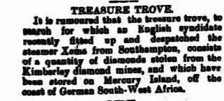 Border Watch (Mount Gambier,  Saturday 15 September 1906, page 3 MERCURY SLAND TREASURE.webp