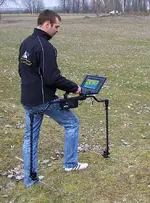 Gepard GPR - Ground Penetrating Radar - The Gepard GPR ground penetrating radar with attached Tablet PC for data analysis. Gepard GPR - Ground Penetrating Radar - The Gepard GPR ground penetrating radar with attached Tablet PC for data analysis.