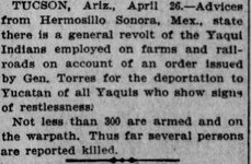 Los Angeles Herald, Volume XXXI, Number 211, 27 April 1904 — YAQUI INDIANS SAID TO BE ON T.jpg