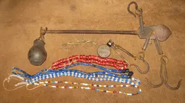 Steelyard, beads, specs, percussion tin and mold.webp