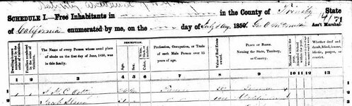 1850 United States Census, Trinity County, California p1.JPG