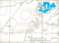 Map for parcel 150 with levels, distances.webp