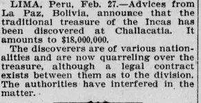 Los Angeles Herald, Volume XXXI, Number 152, 28 February 1904 — TREASURE OF THE INCAS IS EOUN...webp Los Angeles Herald, Volume XXXI, Number 152, 28 February 1904 — TREASURE OF THE INCAS IS EOUN...webp