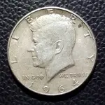 Kennedy Half Dollar_1964_Front_Cropped.webp