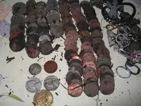 oct 1st 112 coins  sorted  48 and 59 nickel 64 can. dime 42 can penny.webp