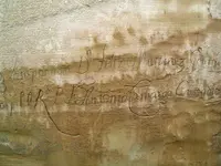 Inscription by Spanish Explorer Don Juan de Onate in 1605, at El Morro National Monument, New...webp