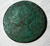 1734 King George II Halfpenny - Obverse.webp