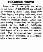 Molong Express and Western District Advertiser Saturday 25 May 1935, page 1 Treasure found in...webp