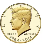 2014 50th Anniversary Kennedy Half-Dollar Gold Proof Coin.webp