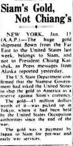 The Sydney Morning Herald , Monday 16 January 1950, page 3 gold from siam to alaska.jpg