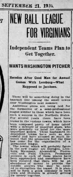Herndon Baseball Article Wash Times D.C.  Sept 21, 1905 (3).webp