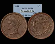 600_1856_Large_Cent_PCGS_AU53_Slanted_5_4-21-11.webp