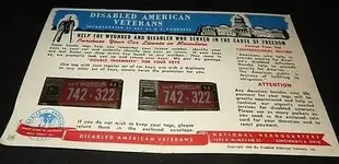 Disabled American Veteran Tag card 1952.webp Disabled American Veteran Tag card 1952.webp