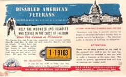 Disabled American Veteran Tag card 1948 Licsense (2).jpg