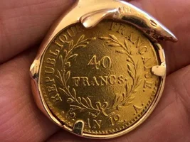 My Best Water Hunt 1804 AN12 A Napoleon Bonaparte Gold Coin Encircled in 14k Pendant