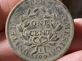Nice 1798 Large Cent, a Waterloo halfpenny, and lots of buttons