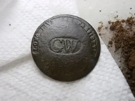 BULLDOZED CELLAR HOLE = GEORGE WASHINGTON INAUGRURAL BUTTON & 11 COPPERS - NJ, FUGIO,