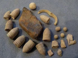 CIVIL WAR HUT SITE w/buttons, glass, 249 BULLET DAY and more!