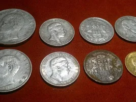 BIG Silver coin spill topped with Gold