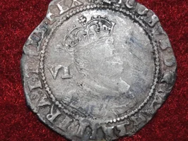 King James Hammered Silver Sixpence