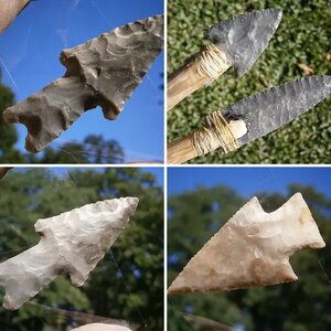 Modern flint knapped points