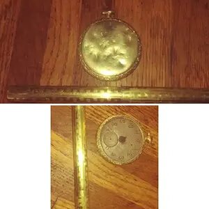 Vintage gold pocket watch and Pen