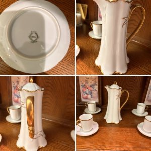 I & E G Austria - Complete tea set with teapot 4 cups 4 saucers