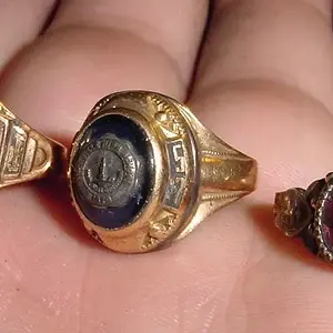 1952 CLASS RING - 1957 CLASS RING - ANTIQUE GOLD RING