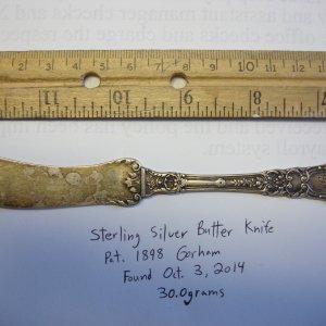 Sterling Silver Butter Knife 
Found Oct. 3rd