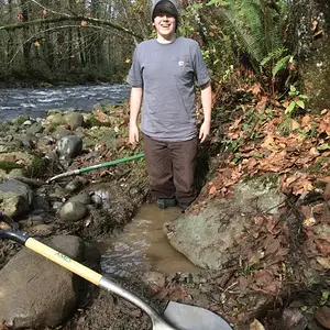 My son jake in our hole that just keeps filling up with water:)