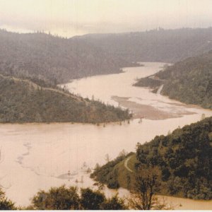 During the flood when the Cool Bridge and road hwy 49 was destroyed in the 1964 flood Confluence of the American River