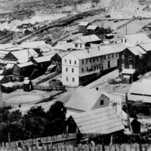 Dutch Flat before hydraulic mining took the hill behind the town