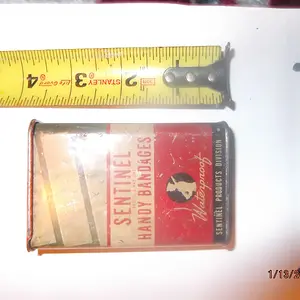 Bandage tin container.