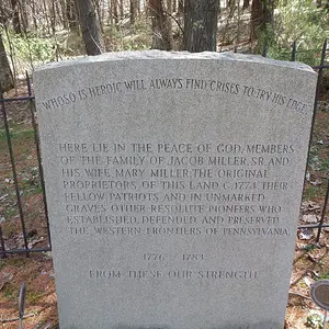 Plaque erected within cemetery by historical society.