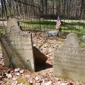 John Titus' head stones. Note the son was only 2 yrs old when killed.